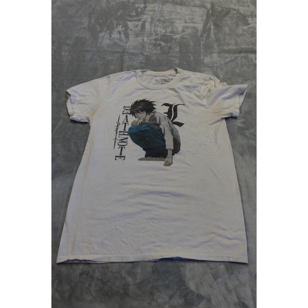 Shonen Jump Death Note Mens Large "L" White Graphic T‎ Shirt Anime Manga